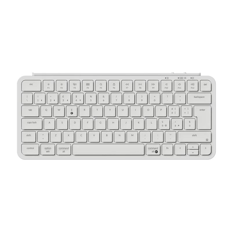 Keychron B1 Pro Ultra Slim Wireless Keyboard 75% Italian ISO QWERTY Layout, ZMK Configurable, PBT Tasi, 3 Modes 2.4 GHz/Bluetooth/Wired, Compatible with Windows/Mac, Ivory White