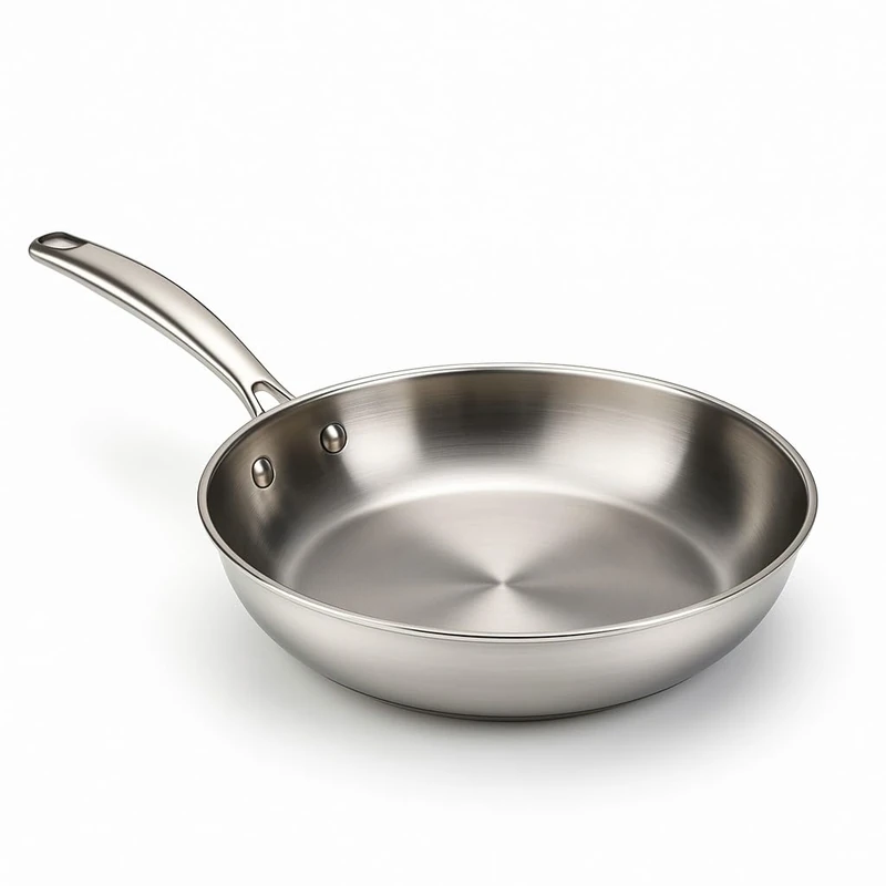 WECOOK! PRO Stainless Steel Frying Pan 18/10 – 28 cm – Induction Ready – Triple Layer Base – Riveted Ergonomic Handle – Oven Safe 200°C – Dishwasher Safe – Professional Quality