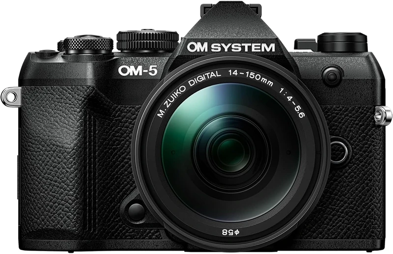 OM SYSTEM OM-5 Mark II MFT Camera incl. lens M.Zuiko Digital ED 14-150mm II, 20 MP Live MOS Sensor, 5-Axis Image Stabilisation, IP53 Weather-proof Sealing, Handheld High Res Shot 50 MP, Black/Black