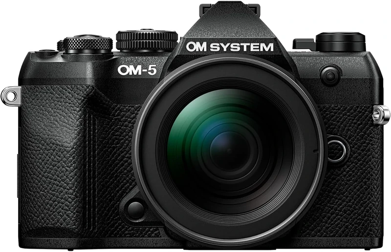 OM SYSTEM OM-5 Mark II MFT Camera incl. lens M.Zuiko Digital ED 12-45mm PRO, 20 MP Live MOS Sensor, 5-Axis Image Stabilisation, IP53 Weather-proof Sealing, Handheld High Res Shot 50 MP, Black/Black