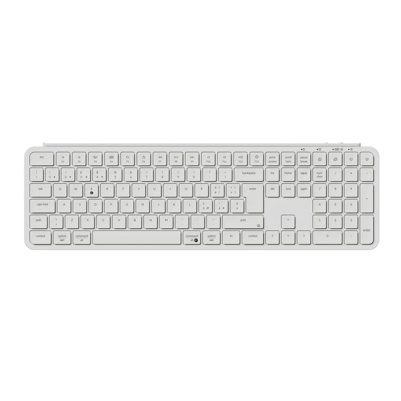 Keychron B6 Pro Wireless Keyboard Ultra Slim Full Size Italian ISO QWERTY Layout, ZMK Configurable, PBT Keys, 3 Modes 2.4 GHz/Bluetooth/Wired, Compatible Win/Mac/Linux, Ivory White