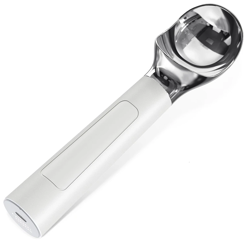 Electric Ice Cream Spoon with Heating Function - Heated Ice Cream Scoop up to 70°C, 2000 mAh Battery, USB-C, Non-Stick for Hard Ice, Ice Cream Scoop Household & Professional Kitchen, White - Image 1