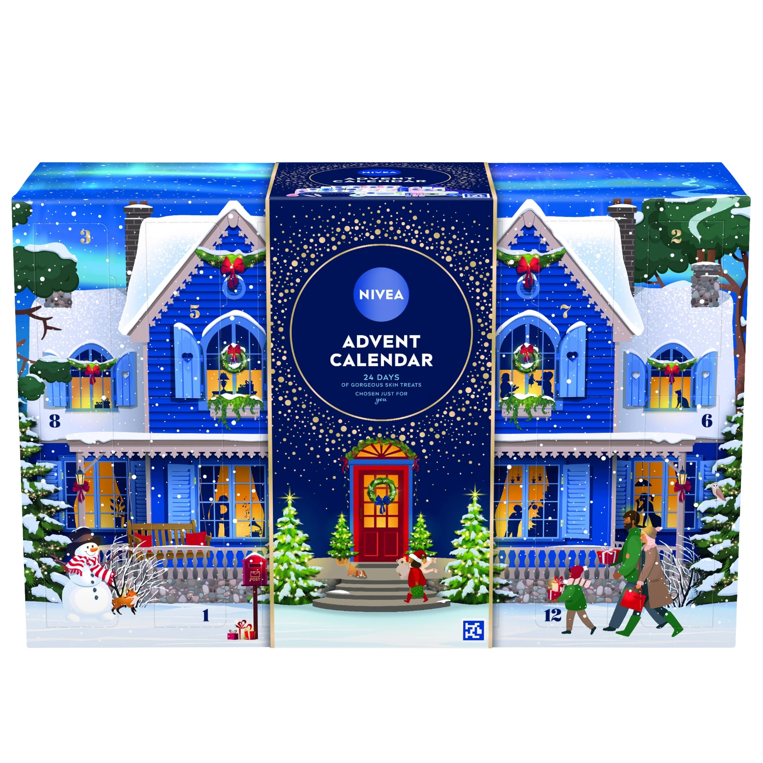 NIVEA Advent Calendar 2025 (24 products) – Women's Gift Set – Includes Moisturiser, Face Masks, Lip Balms, Body Cream, Shower Gel, Anti-Perspirant, and More – Complete Skincare Set