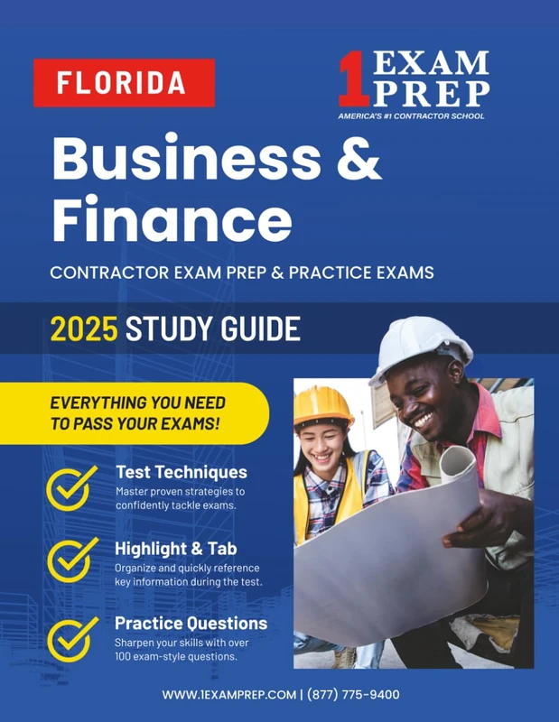 2025 Florida Business and Finance Exam Cram: Contractor Exam Preparation & Practice Exams