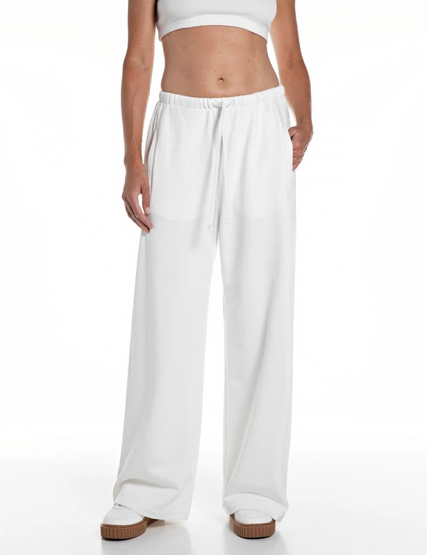 Replay W8159e Casual Trousers, 011 Natural White, L Woman