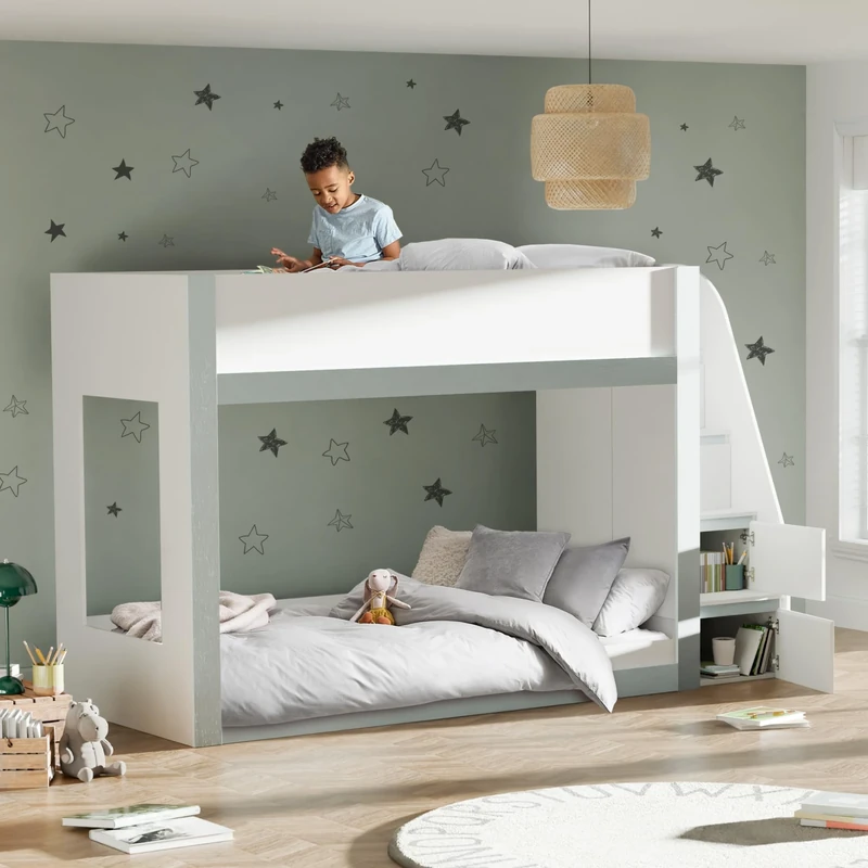 Julian Bowen Gaia 90cm Single Bunk Bed - White and Silver