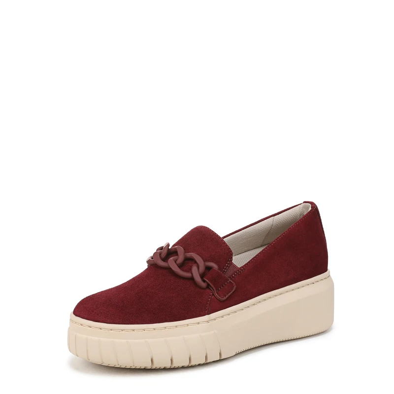 Naturalizer Women's Daphne Slip-On Trainers, Wide Fit, Cranberry Red Suede, UK 4