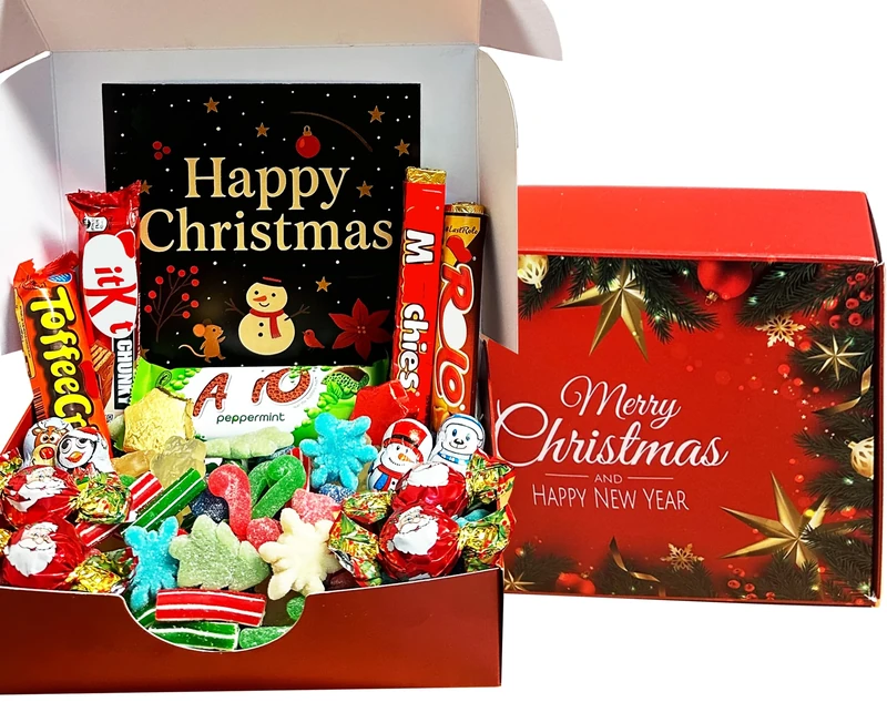 Christmas Chocolate Gift for Festive Hamper | Xmas Gift for Men, Women & Kids | Merry Christmas Box Chocolate and sweets for Gifting