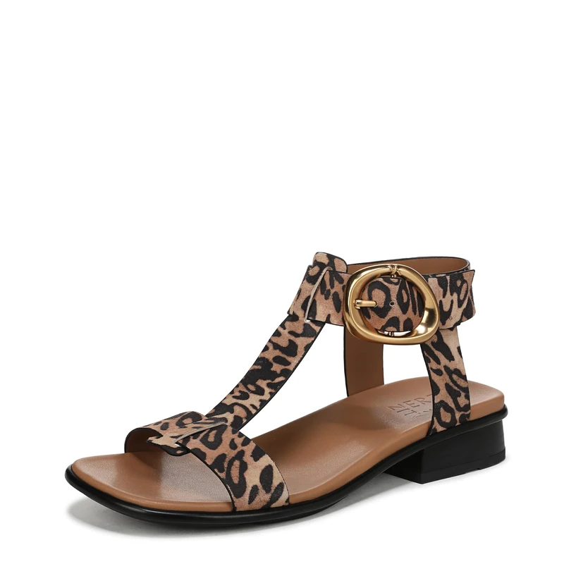 Naturalizer Women's Brandy Flat Sandals, Leopard Print, Wide Fit, UK 7 - Image 1