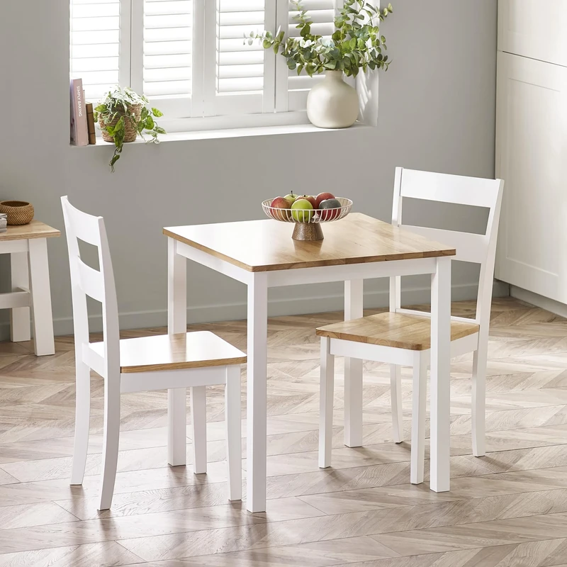 Julian Bowen Linwood White and Oak 69cm Square Dining Table