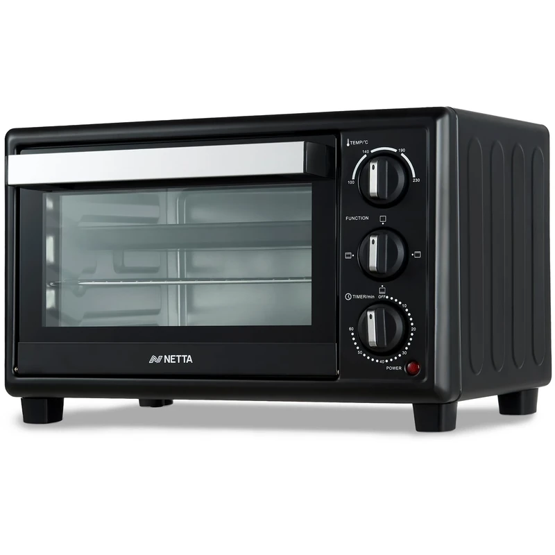 NETTA Mini Oven 20L Portable Electric Grill - Multi Cooking Function Grill and Bake - Adjustable Temperature Control, Timer - 1380W
