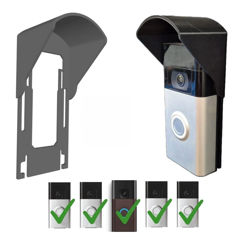 DAZMO RingDoorbell Rain Cover No Drill Weather Protector for 1, 2, 2nd Generation, 3, 3 Plus, 4, Batterry Video Doorbell Pro Plus, Anti Glare,Sun Shade Made in UK