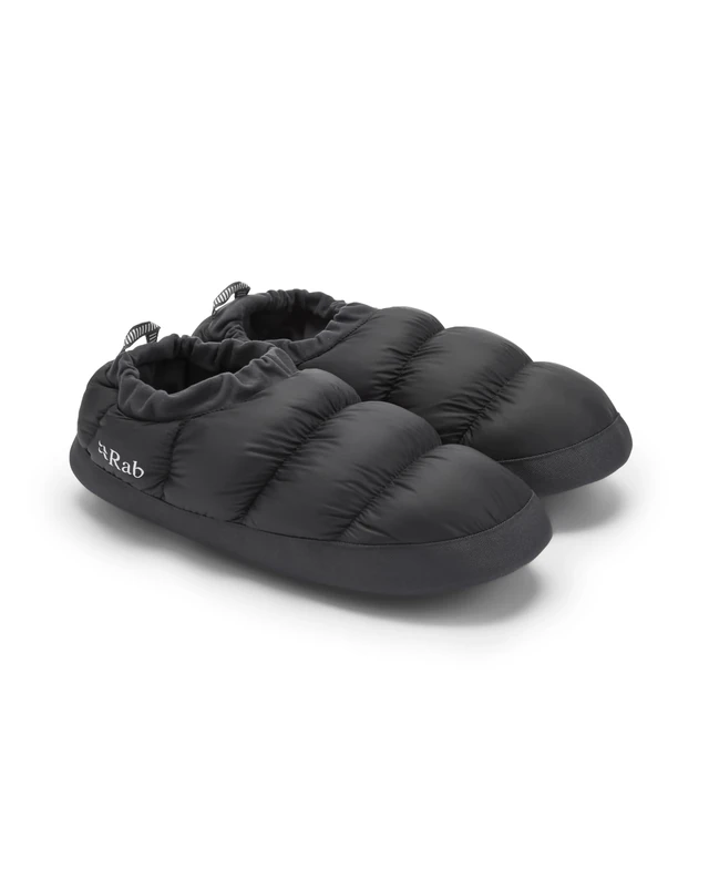 Rab Down Hut Slipper - Lightweight Warm Slippers for Skiing & Mountaineering - Black - X-Large