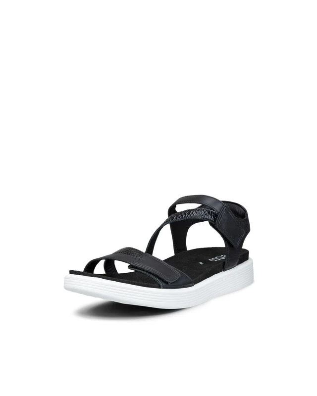 ECCO Women's SOFT SANDAL 3-Strap, Black, 6