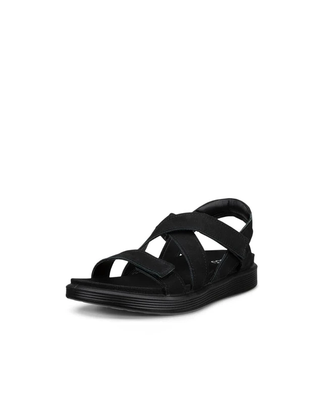 ECCO Women's SOFT SANDAL Cross Strap, Black, 8.5