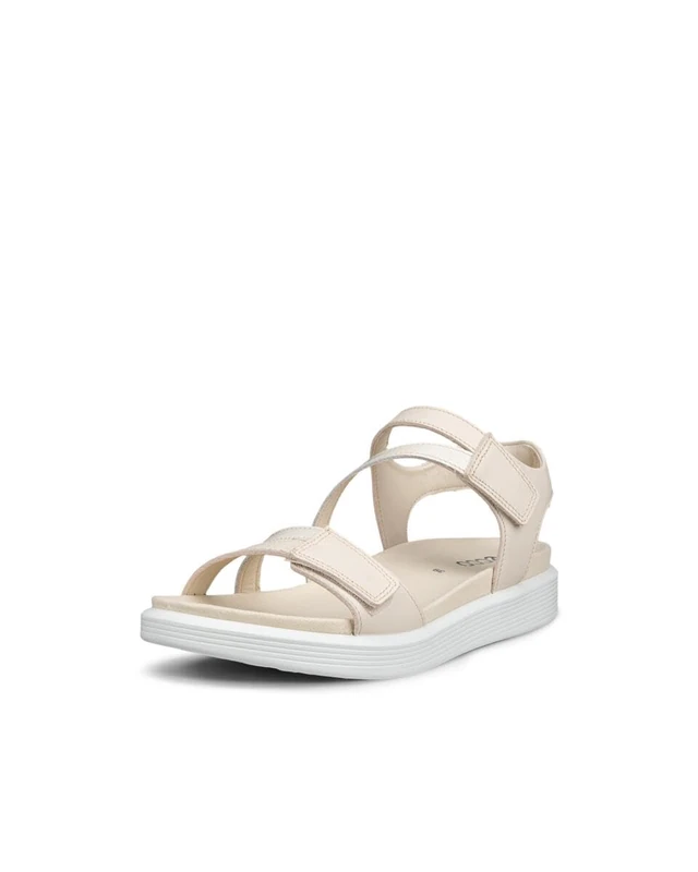 ECCO Women's SOFT SANDAL 3-Strap, Limestone, 8.5