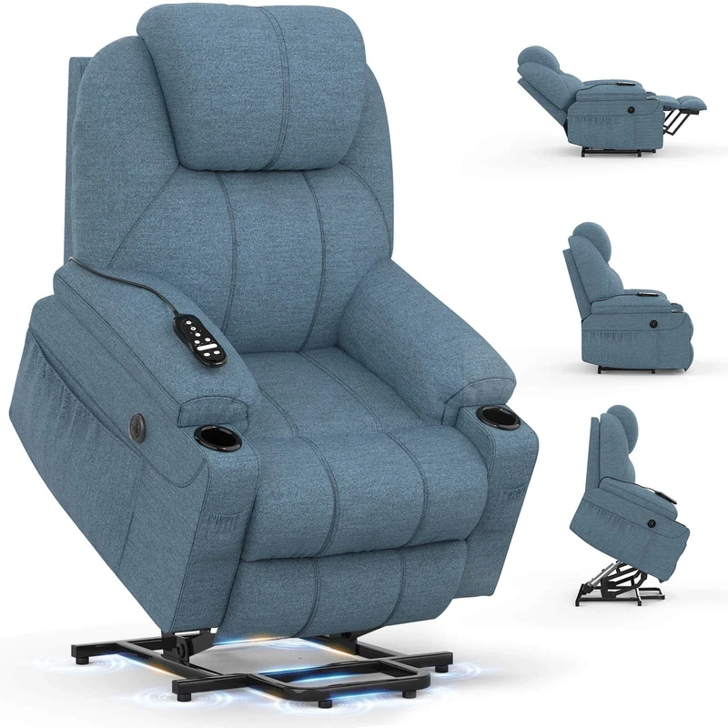 BareTay Power Lift Recliner - Massage, Heat, USB & Cup Holders - 150kg