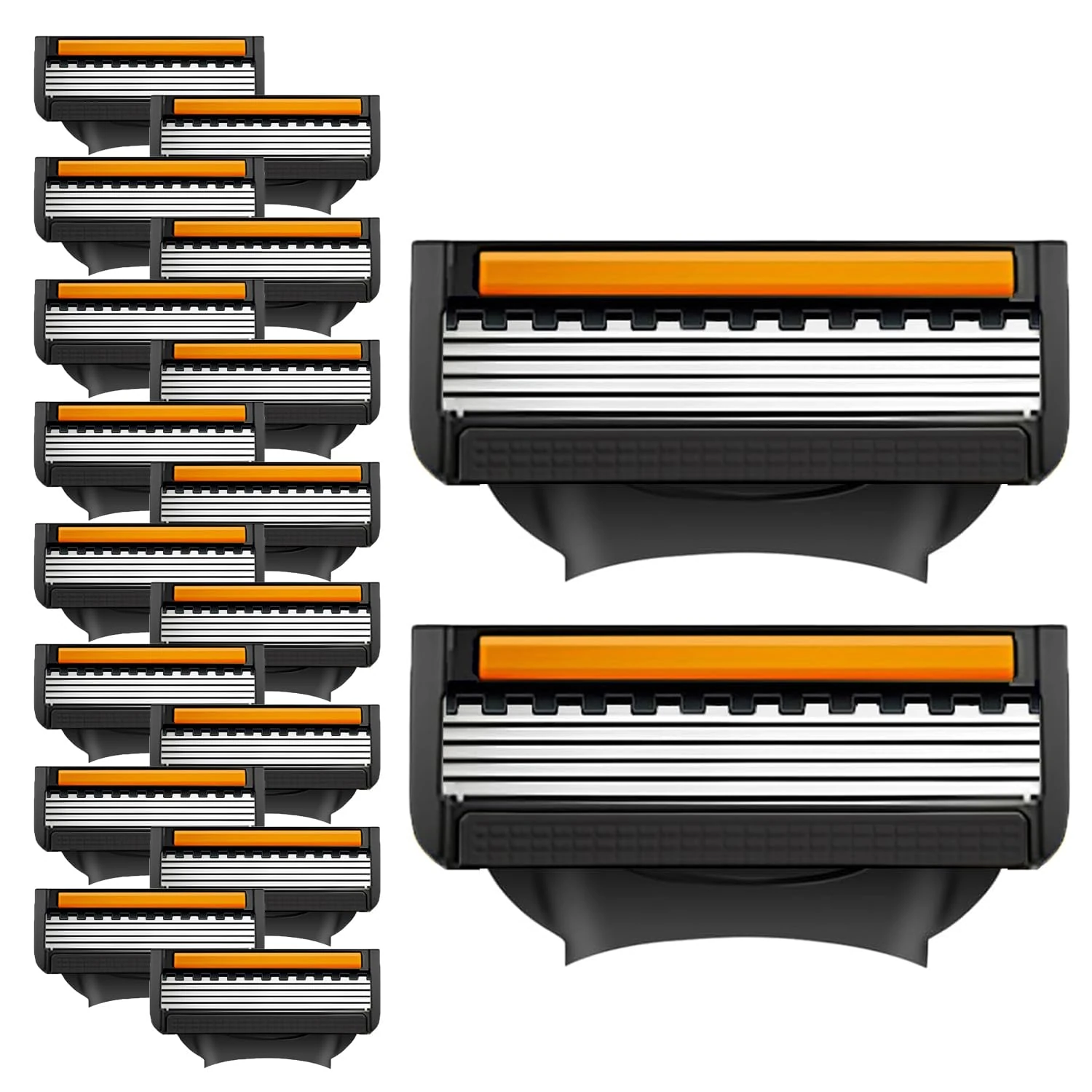 18PCS Razor Blades Compatible with Gillette Fusion 5, 5-Layer Replacement Blades with Protective Fins for Men