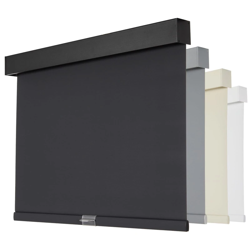 Persilux Blackout Roller Blinds for Windows, Cordless Roller Shades with Valance, Thermal Insulated Fabric Window Blinds, UV Protection Shades for Home and Bedroom (Black,34.25" W x 64" H)
