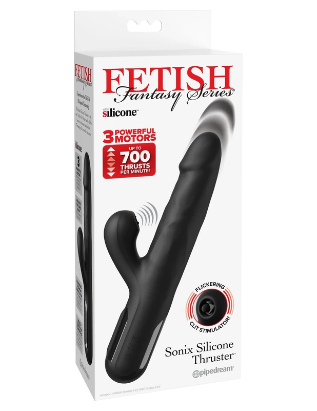Fetish Fantasy Series Sonix Silicone Thruster Vibrator, Black, 22 cm