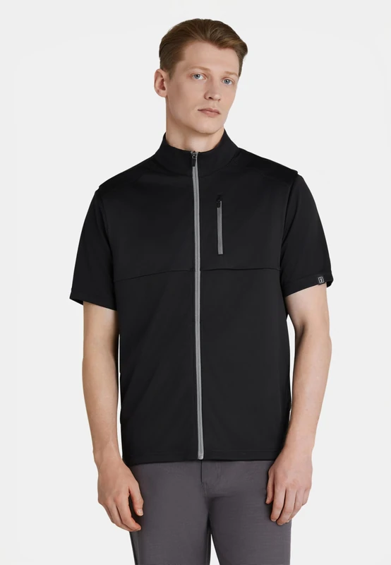 PGA TOUR Mens LIGHTWEIGHT WATER REPELLANT VEST, Caviar, S EU