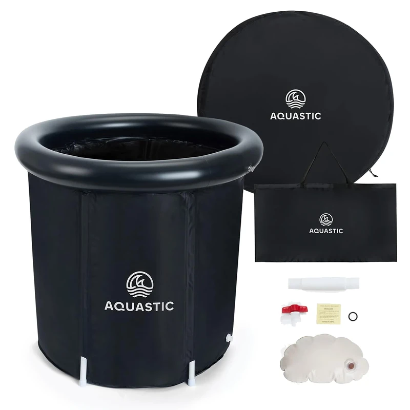 AQUASTIC Yeti Walrus Pool in Black with a Diameter of 75 cm, Mobile Swimming Pool, Ideal for Water Leisure, Lightweight and Robust Construction, Easy Storage, 3.8 kg, Indoor/Outdoor for Cold - Image 1
