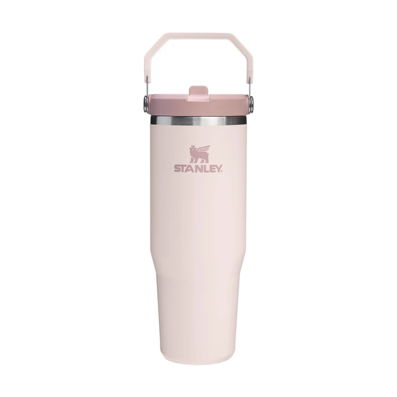 STANLEY 1913 Flip Straw Tumbler 1.0 Water Bottle with Straw 0.89L - Keeps Cold for 12+ Hours - Easy to Carry - Dishwasher Safe - Stainless Steel Thermal Flask - BPA-Free Travel Mug - Rose Quartz
