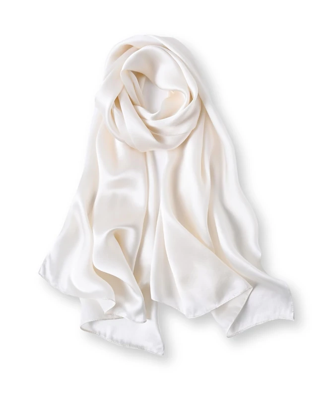 PoeticEHome 100% Mulberry Silk Long Scarf for Women - Oblong Shawl Wrap for Head, Neck and Hair, Gift Wrapped