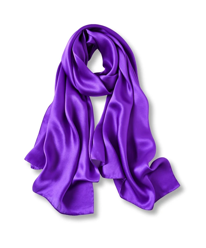 PoeticEHome 100% Mulberry Silk Long Scarf for Women - Oblong Shawl Wrap for Head, Neck and Hair, Gift Wrapped