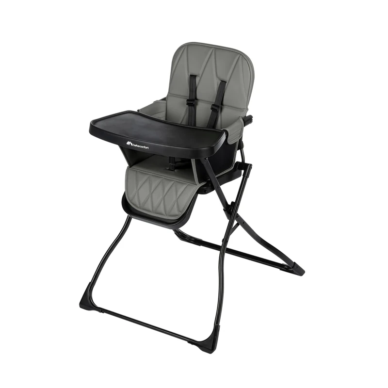 Bebeconfort Lily, Baby Highchair, 6 Months - 3 Years, 9-15 kg, Ultra Compact Fold, Lightweight Highchair (4 kg), Easy to Keep Clean, Soft Padded Comfort, Easy One Hand Fold, Tinted Grey