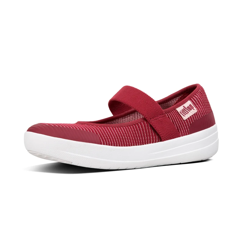 Fitflop Women's Uberknit Mary Janes Flat, Royal Red Mix, 3 UK