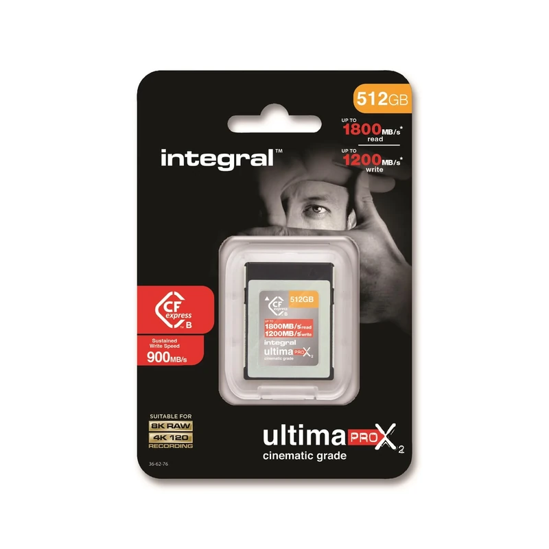 Integral 512GB CFexpress Memory Card Type B 2.0, 8K RAW & 4K 120 FPS 1800MB/s Read, 1200MB/s Write Speed, 900MB/s Sustained Write Designed for the Cinematographer and Professional Photographer