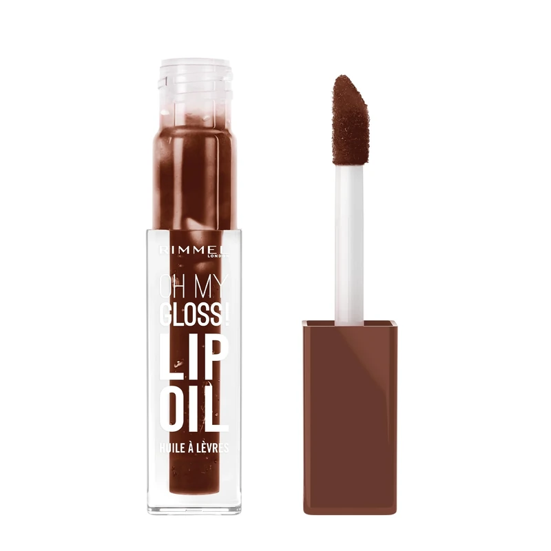 Rimmel Oh My Gloss! Lip Oil 010 Cappuccino Deep, Juicy Shine, Hydrates & Naturally Plumps, Moisture Boost, Vitamin E, Replenishes & Restores the Lips, Coconut Oil, Non-Sticky, Vegan & Cruelty Free