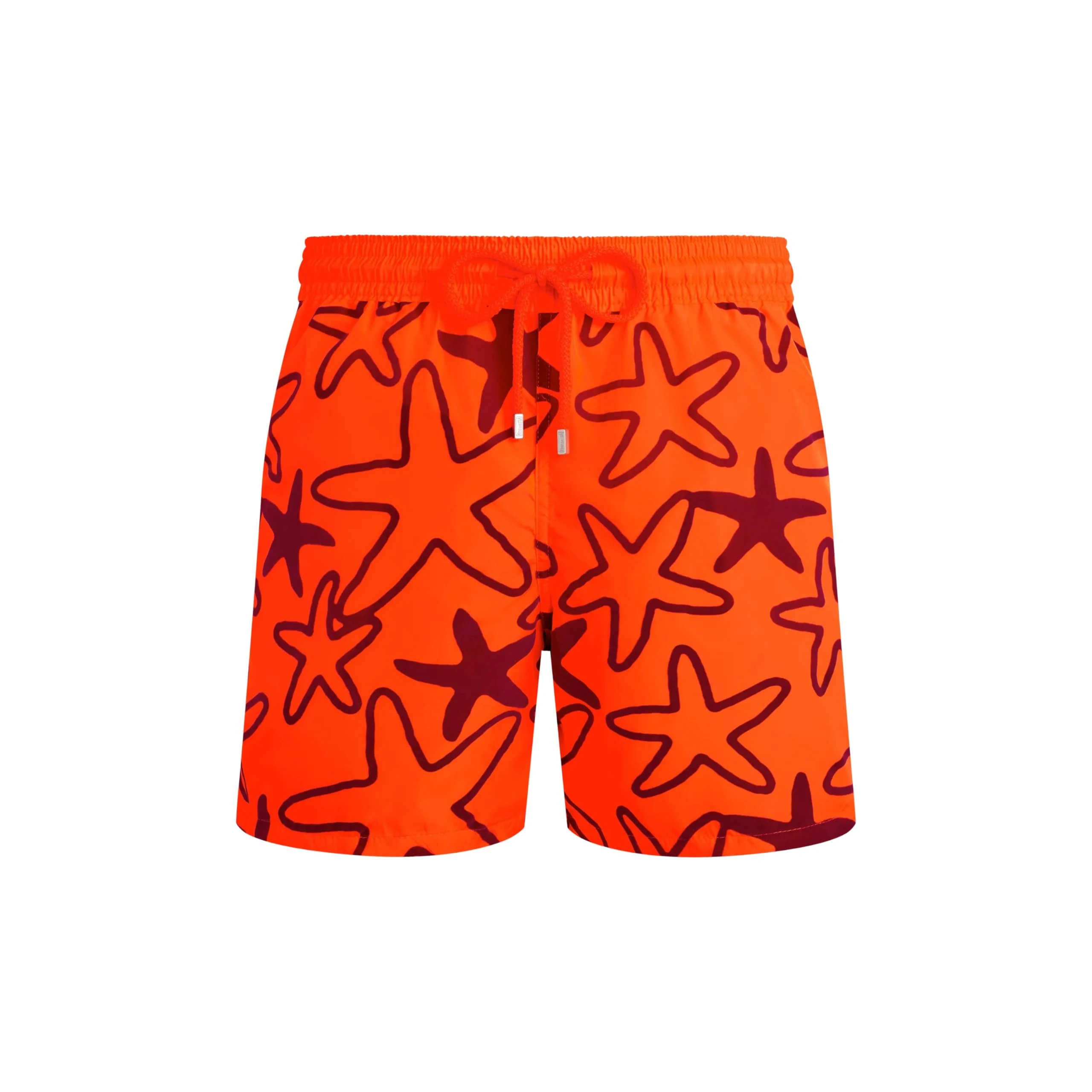 Vilebrequin, Ultra-Light and Packable Swim Shorts Flocked Starlettes, XXL, Fluo Fire
