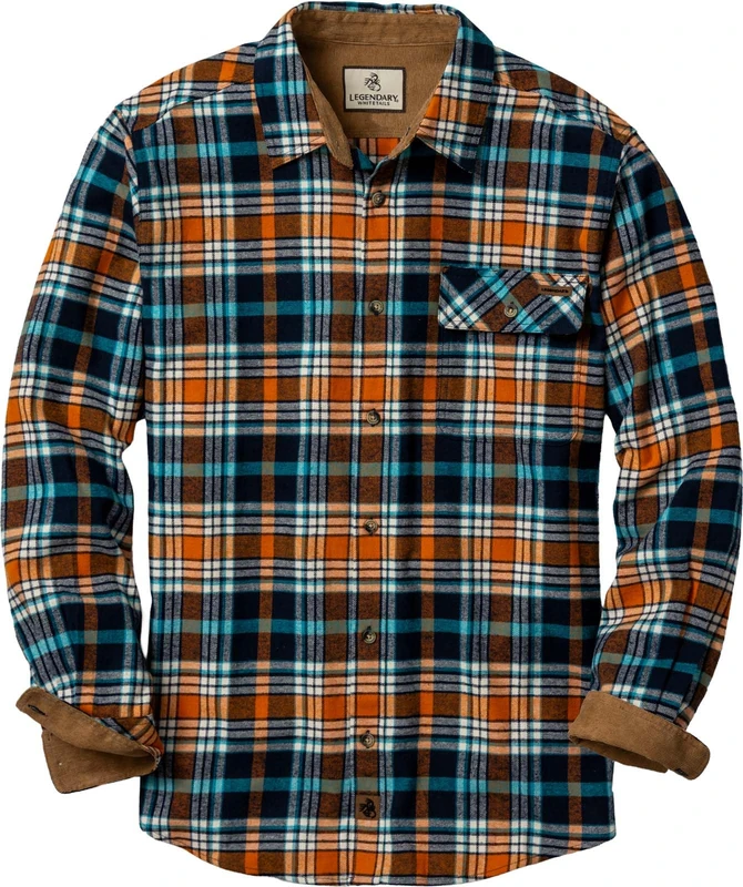 Legendary Whitetails Men's Flannel Shirt Long Sleeve Button Down 100% Cotton, Sunrise Hunt, Large