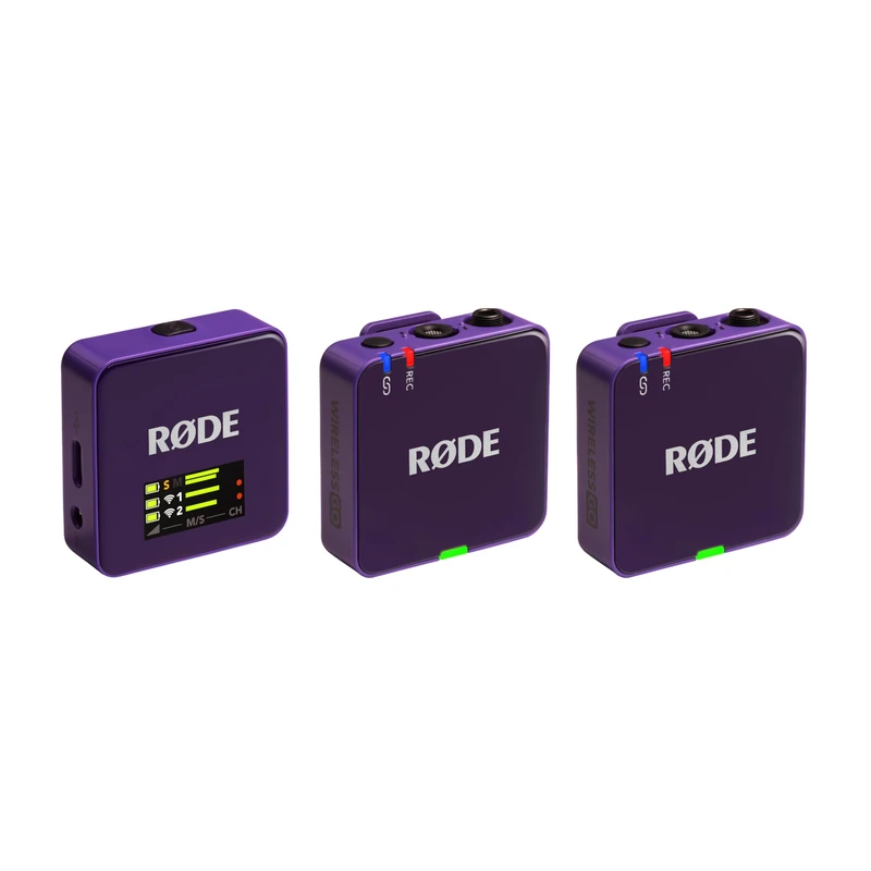 RØDE Wireless GO (Gen 3) – Compact Wireless Mic – Pristine Audio, 32-bit Float Recording, Automatic Level Control, for Phones, Cameras and Computers (Purple)