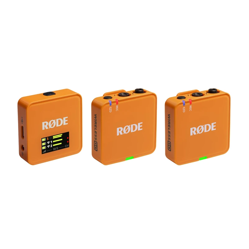 RØDE Wireless GO (Gen 3) – Compact Wireless Mic – Pristine Audio, 32-bit Float Recording, Automatic Level Control, for Phones, Cameras and Computers (Orange)