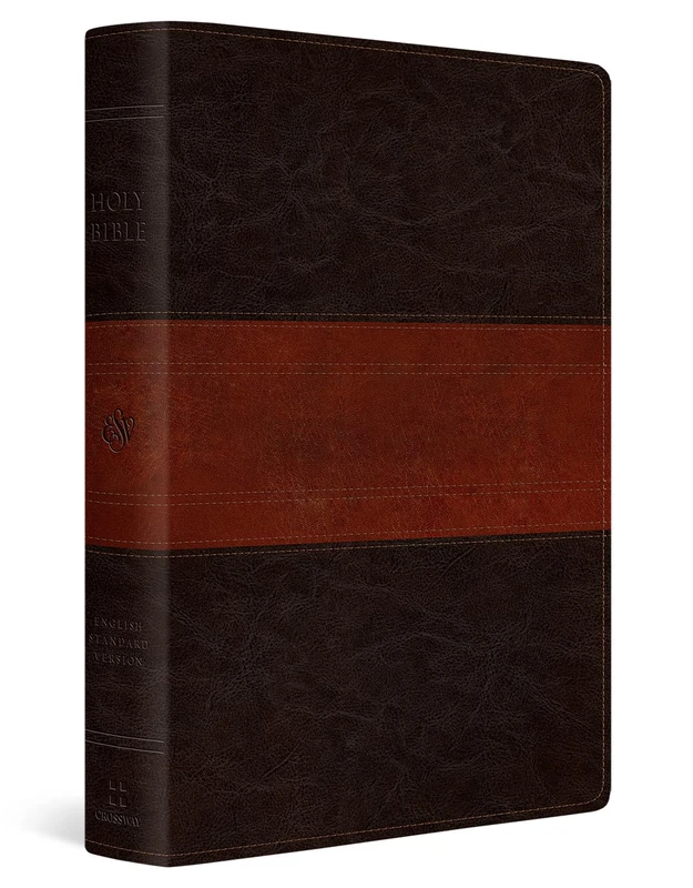 ESV Giant Print Personal Size Bible, Red Letter, Thumb Indexed (TruTone, Forest/Tan, Trail Design)
