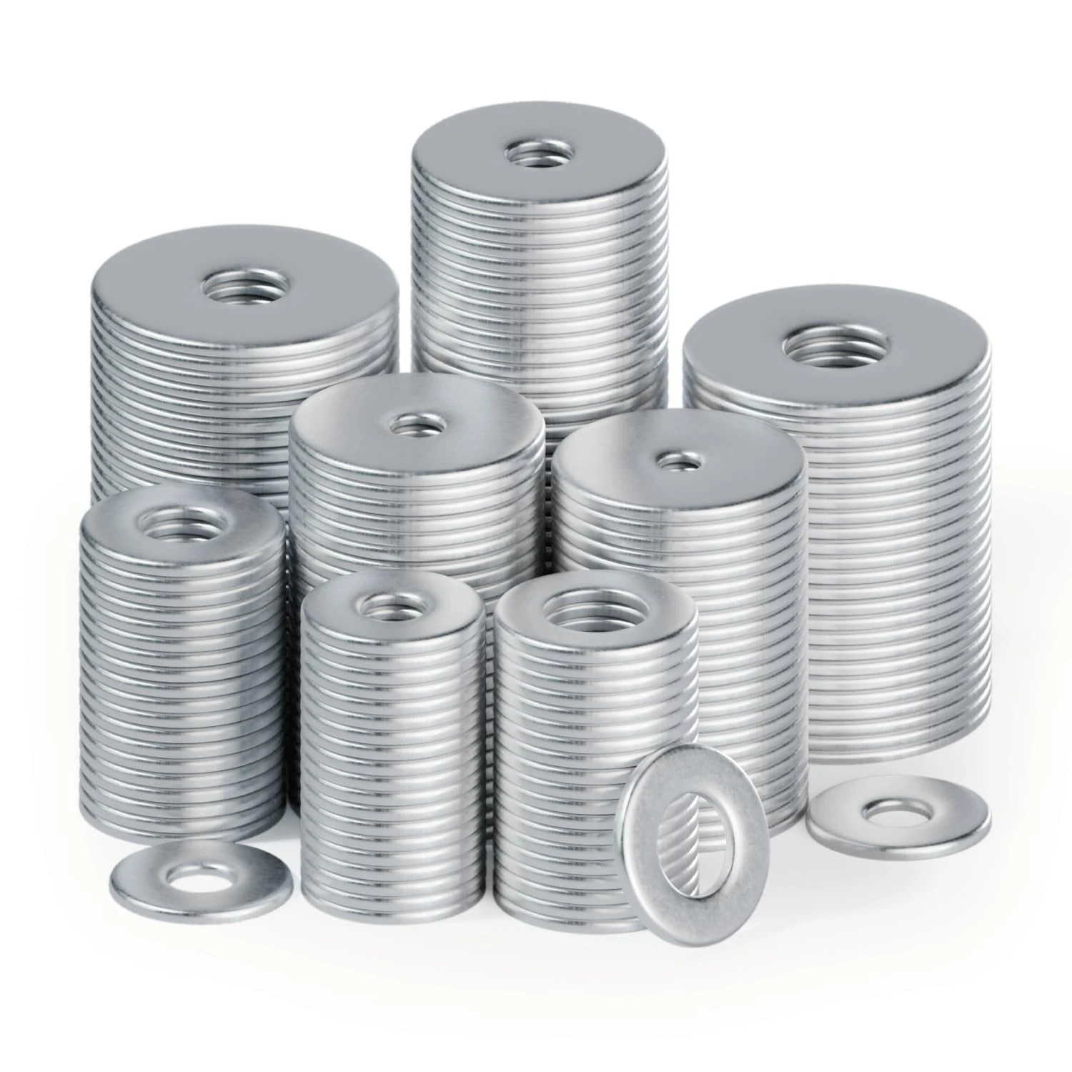 150 Pcs M10 Washers for Bolts & Screws, Large Penny Washers M10 x 20mm, Stainless Steel Washerss, Metal Flat Washer Set, Round Plain Spacers Washer for Repair