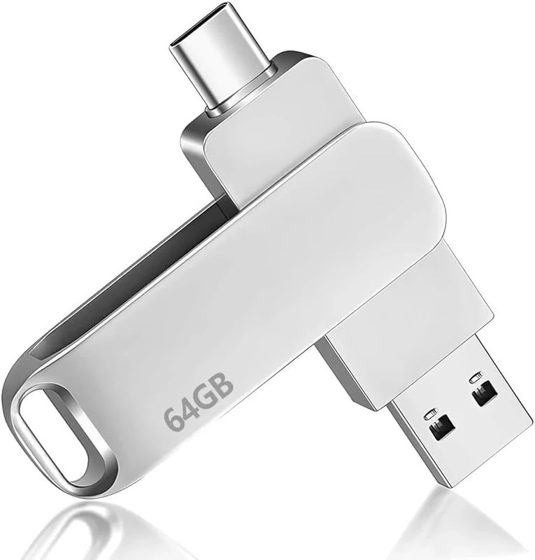 64GB USB Memory Stick 3.2 Type-C Dual Flash Drive for PC, Tablet, Mac, MacBook, Flash Drive Smart Phone High-Speed Memory Stick for Store Songs Photos Video USB to Store Phone Video Files