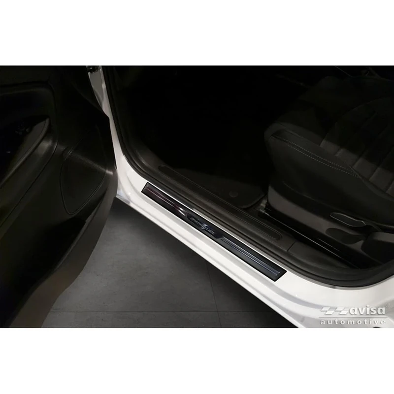 Avisa Universal Door Sill Protector Set 'Shadow Premium' Aluminium/Black - 2-Pieces - 54 x 4 cm