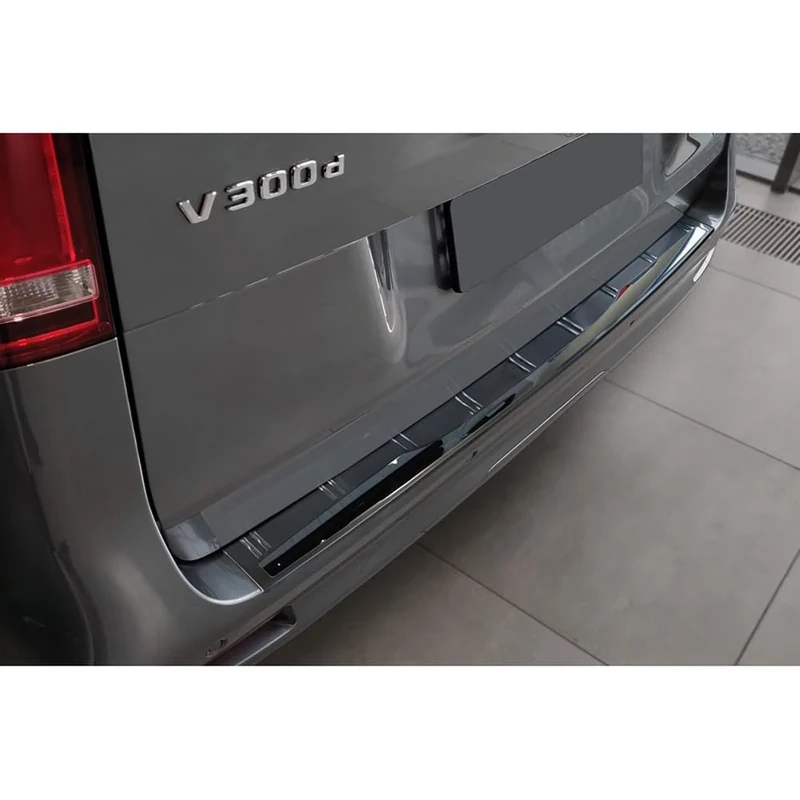Avisa Black Stainless Steel Rear bumper protector compatible with Mercedes Vito III & V-Class (W447) 2014- 'Shadow Premium'