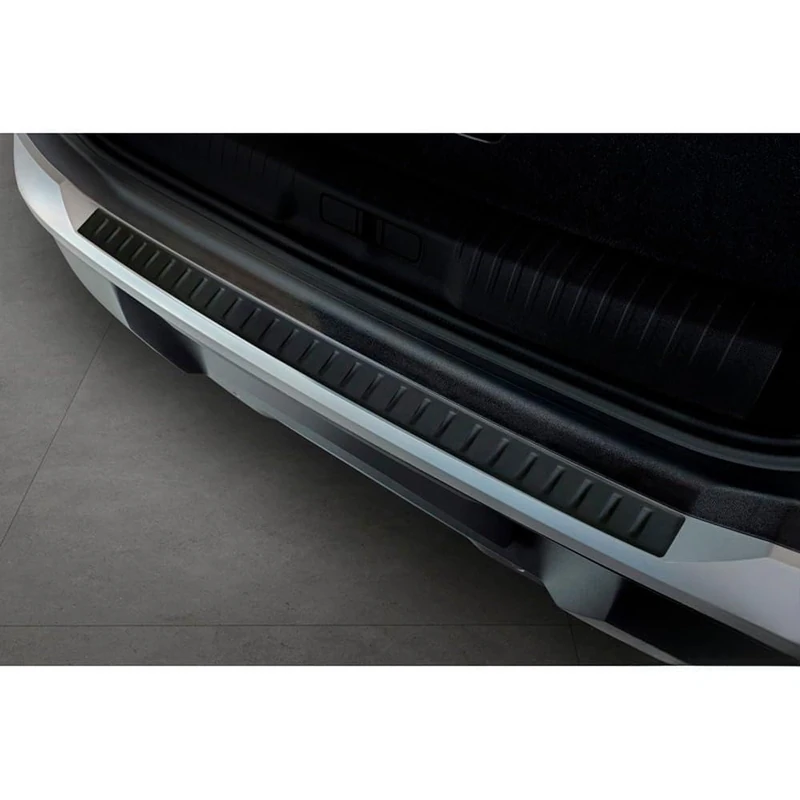 Avisa Matt Black Stainless Steel Rear bumper protector compatible with Peugeot 5008 III 2024- 'Ribs'