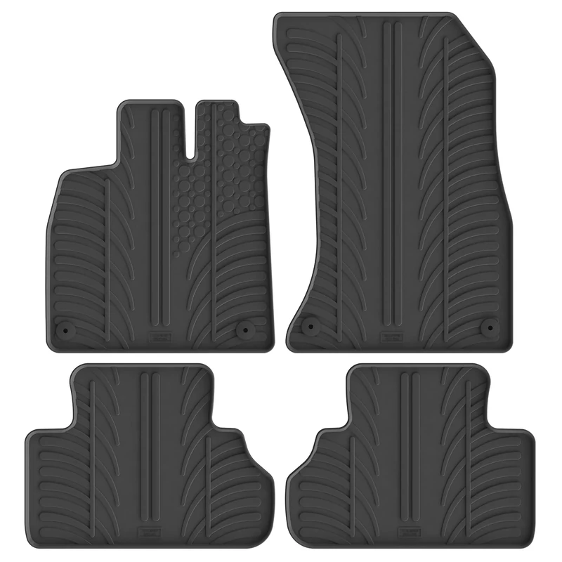 Gledring Set of Rubber Mats Compatible with Audi Q5 (GU) MHEV 2025 Onwards Including Sportback (T Profile 4 Pieces + Mounting Clips), Black
