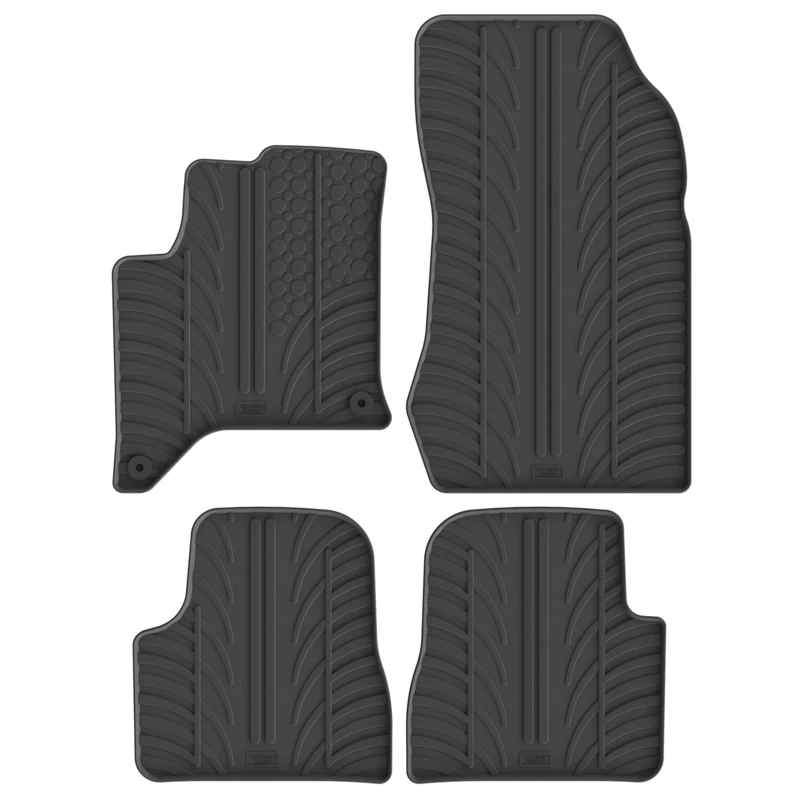 Gledring Set of Rubber Mats Compatible with Lancia Ypsilon (L21) MHEV 2024- (T Profile 4-Piece + Mounting Clips)