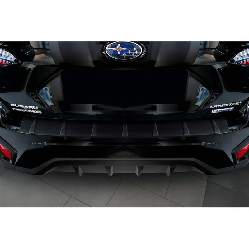 Avisa Matt Black Stainless Steel Rear bumper protector compatible with Subaru Crosstrek III 2023- 'Ribs' - Image 1