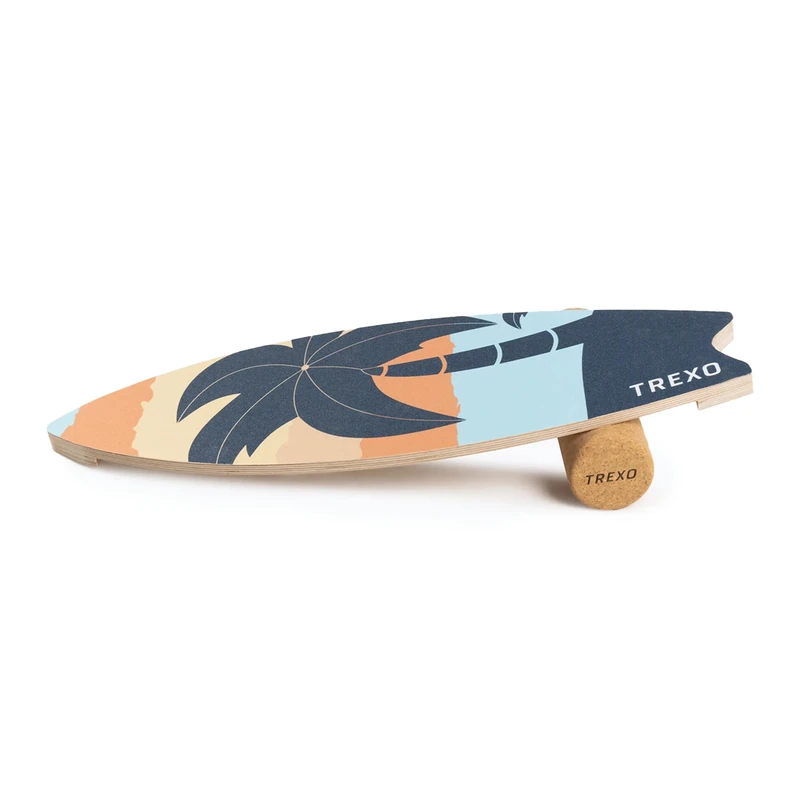 TREXO Balance Set 3-in-1 Wooden Board 88 x 32 cm Cork Roll 10 x 33 cm TPE and Cork Mat 183 x 66 cm Ideal Set for Balance and Muscle Strengthening Exercises