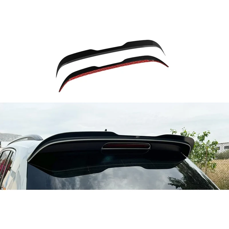 Motordrome Roof spoiler (Spoiler Cap) compatible with Volkswagen Tiguan II (AD1) R/R-Line Facelift 2020-2024 (ABS Glossy black)