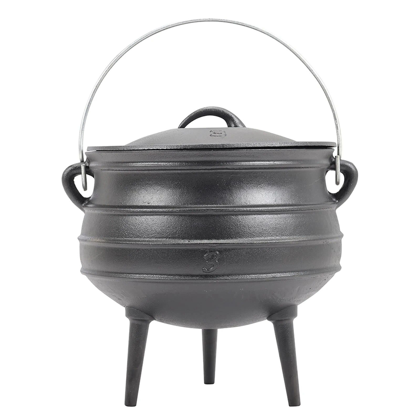 Warmiehomy 3 Legs Cast Iron Pot,8L Cast Iron Cauldron African Potjie Pot,Dutch Oven Cooking on Feet Or Hanging for Camping Stewing
