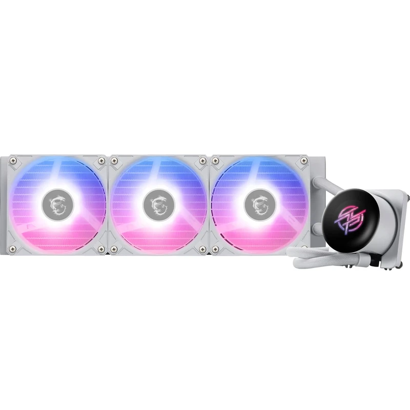 MSI MPG CORELIQUID P13 360 WHITE AIO CPU Liquid Cooler - Full-Plane & Screwless Copper Base, Improved Water Channel Design, ARGB GEN2, CycloBlade 9, Split-Flow Radiator, Rifle Bearing Fans